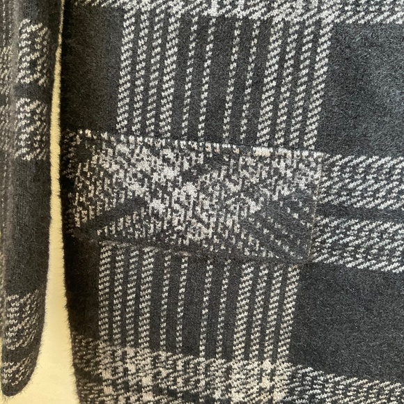 Sweater Coat Orange Fashion Village Plaid Black Grey Knitted Blazer Cardigan S/M - Picture 3 of 16